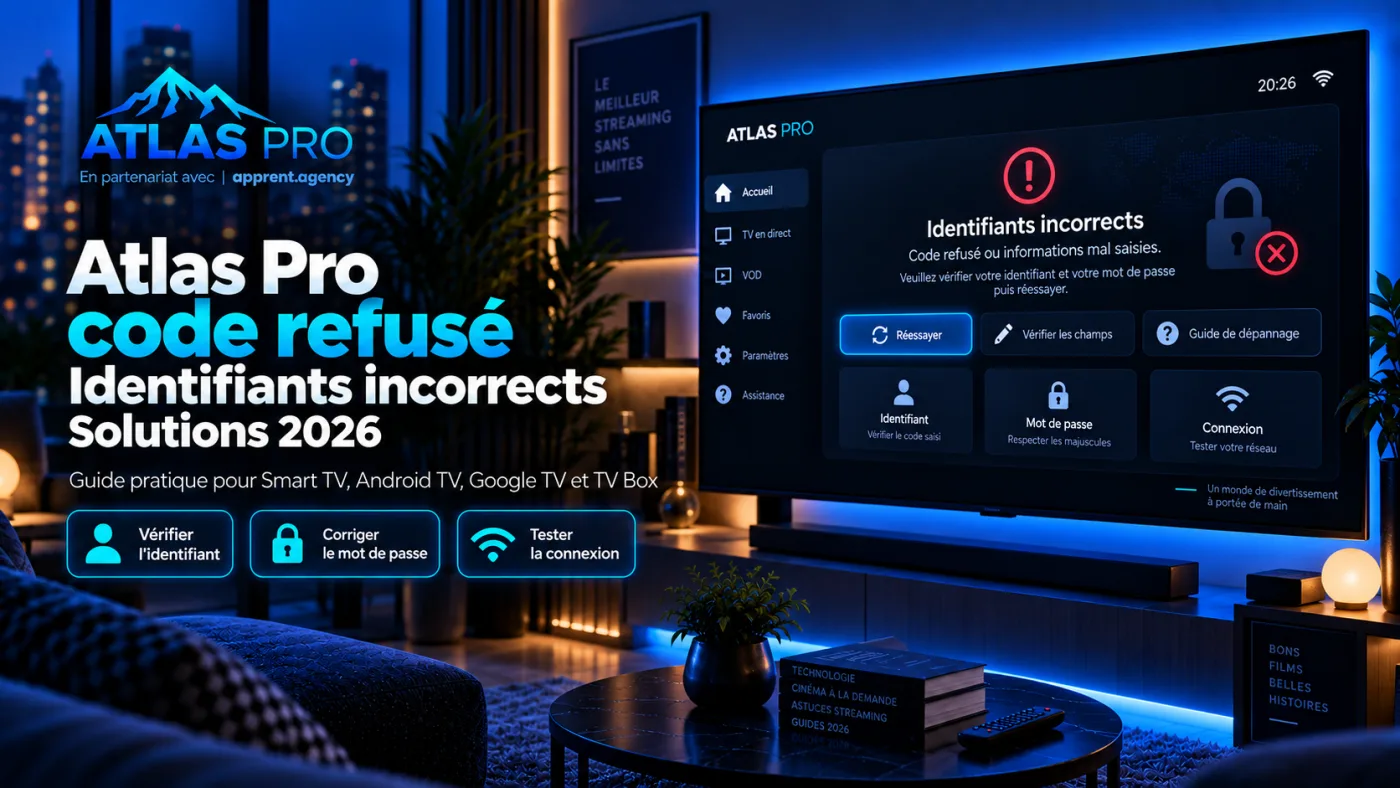 Code Atlas Pro refusé : identifiants incorrects et solutions 2026