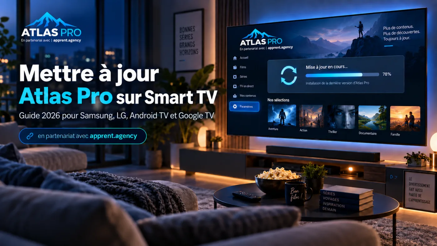 Comment mettre à jour Atlas Pro sur Smart TV en 2026 : Samsung, LG et Android TV