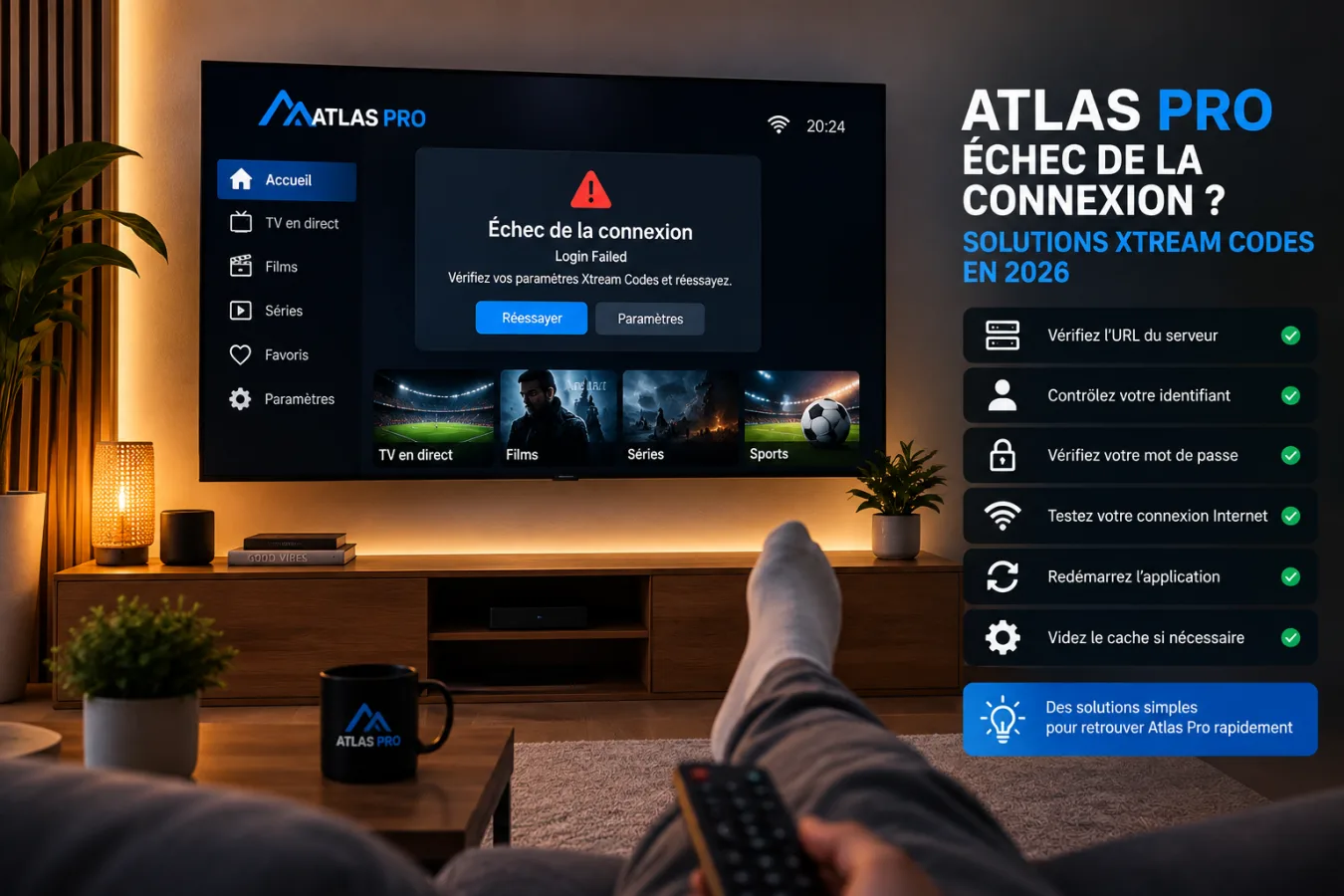 Échec de Connexion Atlas Pro : Solutions Xtream Codes 2026